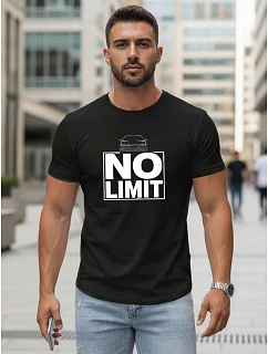 Pánské bavlněné tričko s potiskem No limit černé FashionStreet NX0129R
