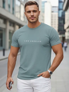Pánské bavlněné tričko s nápisem Los Angeles petrol FashionStreet NX5099R