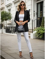 Dámské klasické sako s volánkovými rukávy černé FashionStreet PY0137