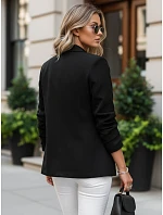 Dámské klasické sako s volánkovými rukávy černé FashionStreet PY0137