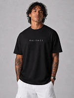 Pánské bavlněné tričko oversize s potiskem černé FashionStreet NX4016R