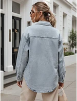 Dámská džínová košile s kapsami, světle modrá, FashionStreet DY0492 Dámská džínová košile s kapsami, světle modrá, FashionStreet DY0492