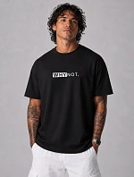 Pánské bavlněné tričko oversize s potiskem černé FashionStreet NX1042R