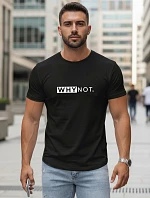 Pánské klasické streetwearové tričko s potiskem černé FashionStreet NX5122R