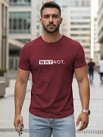 Pánské klasické streetwearové tričko s potiskem vínové FashionStreet NX5122R