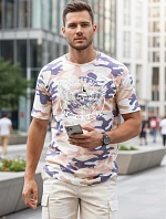 Pánské tričko s potiskem moro béžové FashionStreet NX2004R