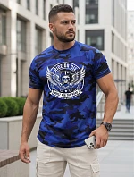 Pánské tričko s potiskem moro modré FashionStreet NX2004R