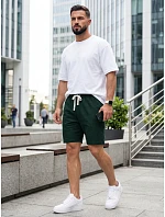 Pánské teplákové kraťasy, tmavě zelené, FashionStreet SX2634 Pánské teplákové kraťasy, tmavě zelené, FashionStreet SX2634
