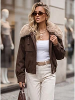 kurtka zimowa damska z brązowa model 22352940 - FashionStreet kurtka zimowa damska z brązowa model 22352940 - FashionStreet