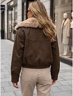 Dámská zimní semišová bunda s kožešinou, hnědá, FashionStreet TY5698 Dámská zimní semišová bunda s kožešinou, hnědá, FashionStreet TY5698