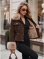Dámská zimní bunda s kožešinou, čokoládová, FashionStreet TY5705 Dámská zimní bunda s kožešinou, čokoládová, FashionStreet TY5705