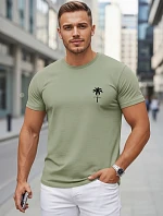 Pánské bavlněné tričko s potiskem, zelené, FashionStreet NX5126R