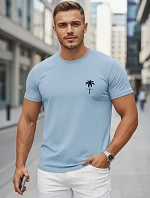 Pánské bavlněné tričko s potiskem, světle modré, FashionStreet NX5126R