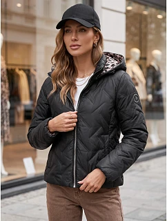 Dámská přechodná bunda s kapucí, černá, FashionStreet TY5773