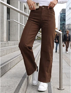 Dámské džíny s širokými nohavicemi a vysokým pasem, hnědé, FashionStreet UY3091