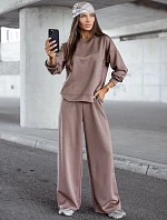 Dámská tepláková souprava v barvě cappuccino od FashionStreet AY1209