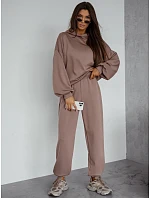 Komplet damski z kapturem cappuccino model 22352985 - FashionStreet Komplet damski z kapturem cappuccino model 22352985 - FashionStreet