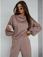 Komplet damski z kapturem cappuccino model 22352985 - FashionStreet Komplet damski z kapturem cappuccino model 22352985 - FashionStreet
