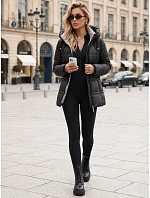 Dámská zimní prošívaná bunda s kapucí, černá, FashionStreet TY5950 Dámská zimní prošívaná bunda s kapucí, černá, FashionStreet TY5950