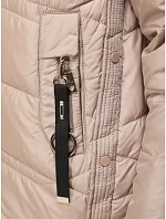 Kurtka damska zimowa pikowana z kapturem beżowa model 22350725 - FashionStreet