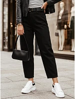 Jeansy damskie balloon fit z wysokim stanem z paskiem czarne FashionStreet UY3119 Jeansy damskie balloon fit z wysokim stanem z paskiem czarne FashionStreet UY3119