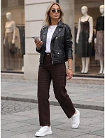 Jeansy damskie balloon fit z wysokim stanem brązowe FashionStreet UY3120 Jeansy damskie balloon fit z wysokim stanem brązowe FashionStreet UY3120