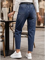 Jeansy damskie mom fit z paskiem niebieskie FashionStreet UY3124 Jeansy damskie mom fit z paskiem niebieskie FashionStreet UY3124