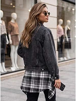 Dámská džínová bunda oversize STEFANIA, černá, FashionStreet TY6011