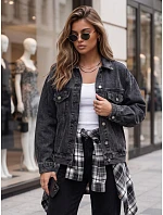 Dámská džínová bunda oversize STEFANIA, černá, FashionStreet TY6011