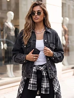 Dámská džínová bunda oversize STEFANIA, černá, FashionStreet TY6011