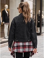 Dámská džínová přechodová bunda, černá, FashionStreet TY6012