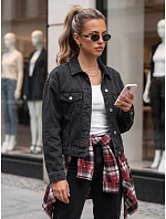 Dámská džínová přechodová bunda, černá, FashionStreet TY6012