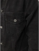 Dámská džínová přechodová bunda, černá, FashionStreet TY6012