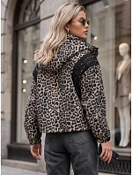 Kurtka damska przejściowa w panterka z kapturem beżowa FashionStreet TY6041 Kurtka damska przejściowa w panterka z kapturem beżowa FashionStreet TY6041