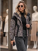 Kurtka damska przejściowa w panterka z kapturem beżowa FashionStreet TY6041 Kurtka damska przejściowa w panterka z kapturem beżowa FashionStreet TY6041