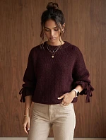 Dámský oversize svetr v barvě bordó od FashionStreet MY2569