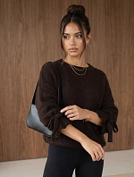 Dámský oversize svetr v čokoládové barvě FashionStreet MY2571