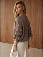 Sweter damski oversize mokka FashionStreet MY2571 Sweter damski oversize mokka FashionStreet MY2571
