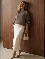 Sweter damski oversize mokka FashionStreet MY2571 Sweter damski oversize mokka FashionStreet MY2571