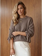Sweter damski oversize mokka FashionStreet MY2571 Sweter damski oversize mokka FashionStreet MY2571