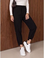Spodnie damskie joggery z gumką w pasie czarne FashionStreet UY3152 Spodnie damskie joggery z gumką w pasie czarne FashionStreet UY3152