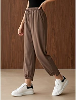 Spodnie damskie joggery z gumką w pasie brązowe FashionStreet UY3154 Spodnie damskie joggery z gumką w pasie brązowe FashionStreet UY3154