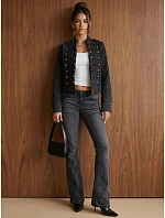 Kurtka damska jeansowa Napoleonka czarna FashionStreet TY6044 Kurtka damska jeansowa Napoleonka czarna FashionStreet TY6044