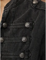 Kurtka damska jeansowa Napoleonka czarna FashionStreet TY6044 Kurtka damska jeansowa Napoleonka czarna FashionStreet TY6044