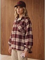 Kurtka damska w oversize bordowa model 22365109 - FashionStreet