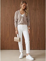 Kardigan damski z kieszeniami cappuccino FashionStreet MY2577 Kardigan damski z kieszeniami cappuccino FashionStreet MY2577