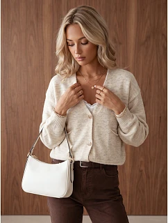 Kardigan damski z kieszeniami waniliowy FashionStreet MY2578