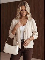 Kardigan damski z kieszeniami waniliowy FashionStreet MY2578 Kardigan damski z kieszeniami waniliowy FashionStreet MY2578