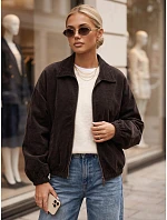 Kurtka damska sztruksowa krótka przejściowa brązowa FashionStreet TY6053 Kurtka damska sztruksowa krótka przejściowa brązowa FashionStreet TY6053