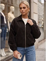 Kurtka damska sztruksowa krótka przejściowa brązowa FashionStreet TY6053 Kurtka damska sztruksowa krótka przejściowa brązowa FashionStreet TY6053